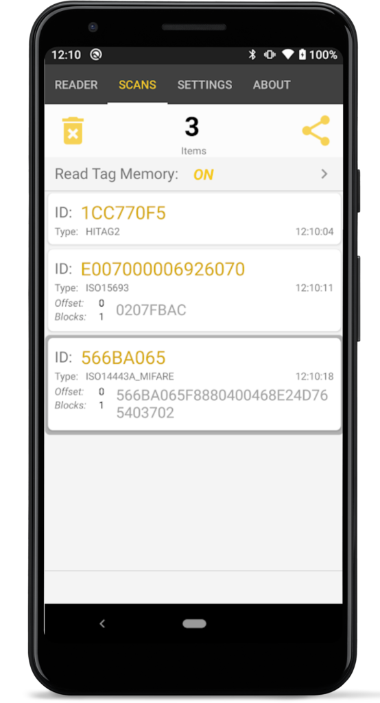 Screenshot 2 of 2173 HF/LF RFID Explorer - Scans