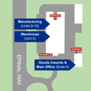 Map showing TSL locations in the Loughborough Technology Centre