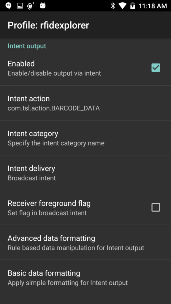 DataWedge app profile setup