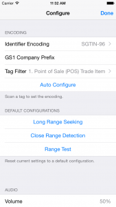 Tag Finder - iOS - Settings